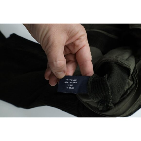 Vintage 90s Nautica Mens 36x34 Faded Heavy Wide Leg Corduroy Chino Pants Green - Picture 7 of 13